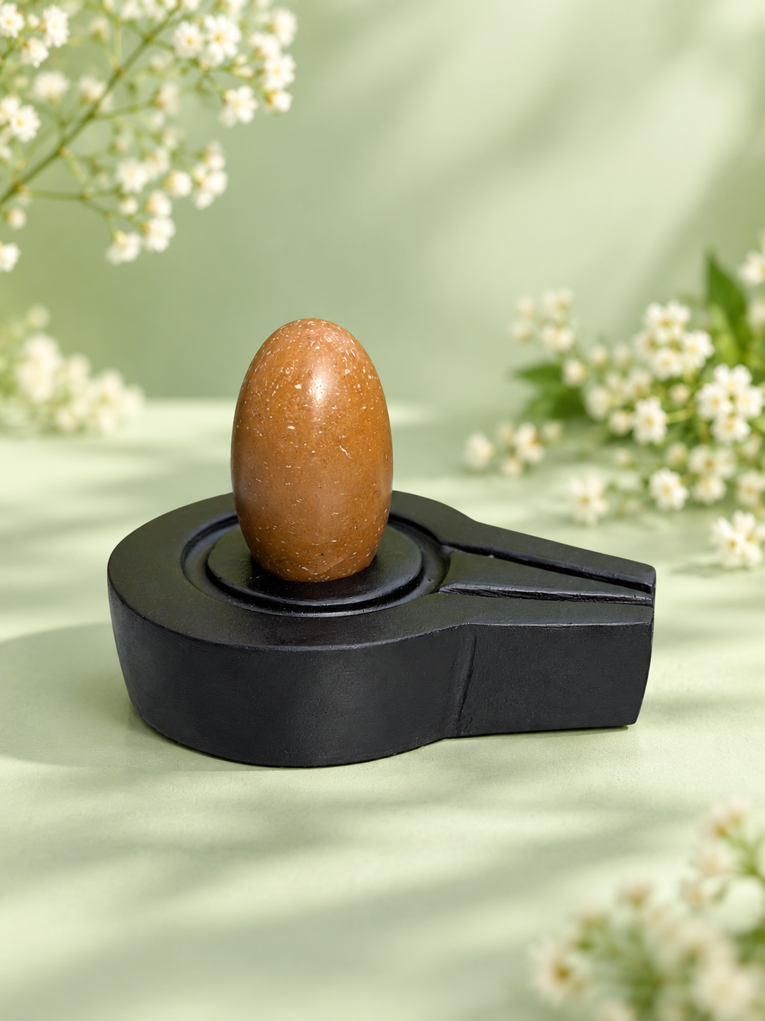 1.5-inch Narmadeshwar Shivling with 3-inch Jaladhari